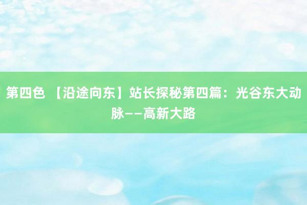 第四色 【沿途向东】站长探秘第四篇：光谷东大动脉——高新大路