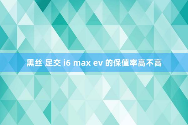 黑丝 足交 i6 max ev 的保值率高不高
