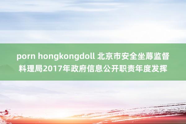 porn hongkongdoll 北京市安全坐蓐监督料理局2017年政府信息公开职责年度发挥