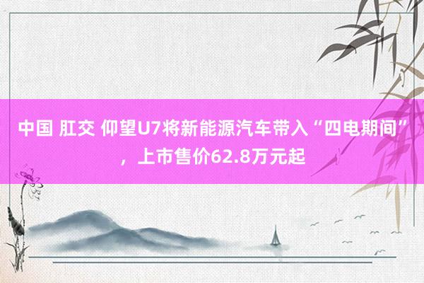 中国 肛交 仰望U7将新能源汽车带入“四电期间”，上市售价62.8万元起