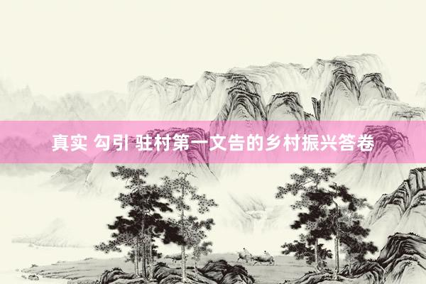 真实 勾引 驻村第一文告的乡村振兴答卷
