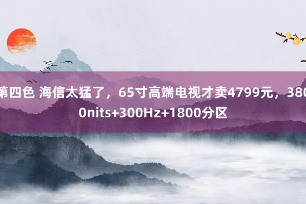 第四色 海信太猛了，65寸高端电视才卖4799元，3800nits+300Hz+1800分区