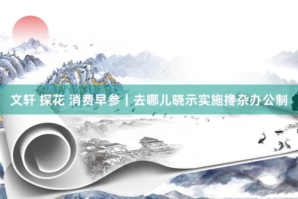 文轩 探花 消费早参｜去哪儿晓示实施搀杂办公制